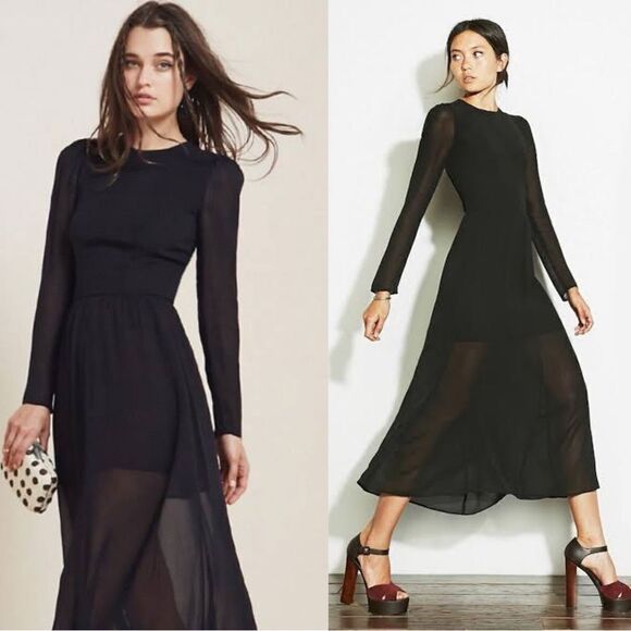 Reformation Dresses & Skirts - NWT Reformation Jupiter Midi Black Dress Size XS